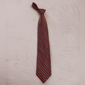 Striped Red, Gold, and Blue Pattern Men's Tie